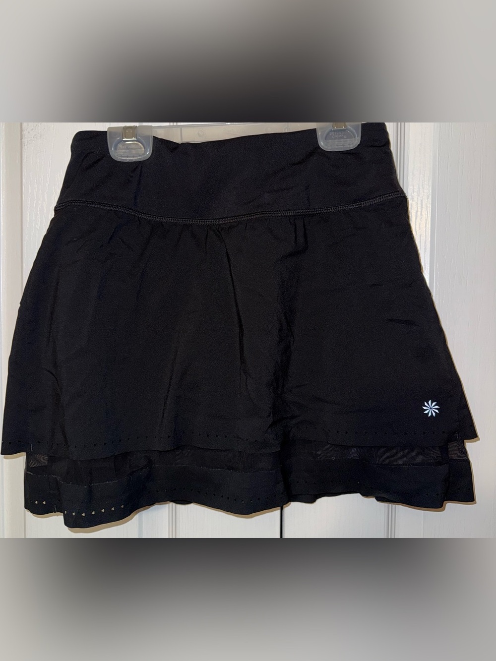 Athleta Black Layered Running Skort Built-In Shorts Size XXS